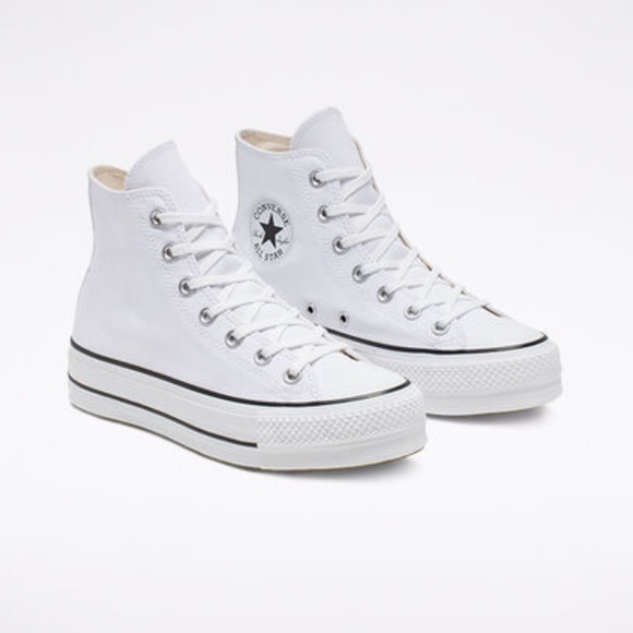 SOLD NEW Converse Platform Canvas Chuck Taylor All Star White + Black - Picture 2 of 6